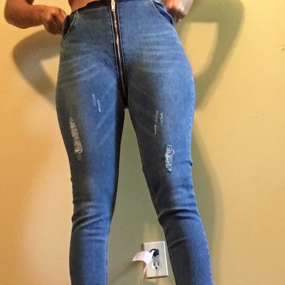 zip up jeans